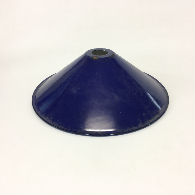 LAMPSHADE, Hanging Light - Chinaman Hat Style, Small 26cm Blue Enamel